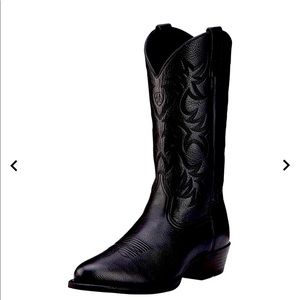 Ariat Men’s Heritage R Toe Western Boot - Black Deertan 🖤